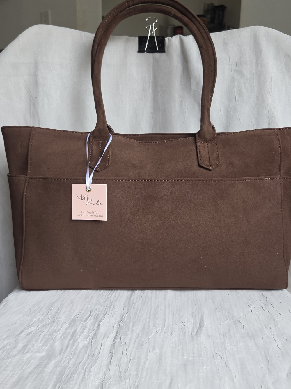 Mali + Lu Brown Suede Shoulder Tote